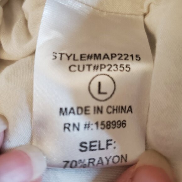 Aaron & Amber SZ L Light Beige Rayon/Linen Blend Relaxed Comfy Pants - Picture 6 of 7